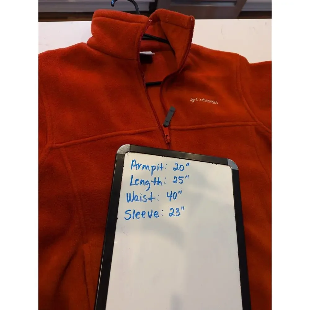 Columbia Girls 14/16 Orange Fleece Jacket Casual School Clemson Tennessee